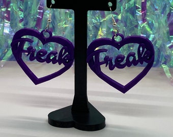 Freak 3D Printed Earrings – Bold Statement Jewelry, Alt Aesthetic Earrings, Baddie Accessories, Funny Gift for Her, Edgy Fashion Jewelry