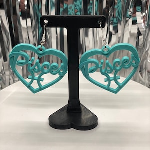 Zodiac Sign 3D Printed Earrings – Personalized Horoscope Jewelry, Astrology Gifts, Celestial Star Sign Accessories, Custom Birthday Earrings