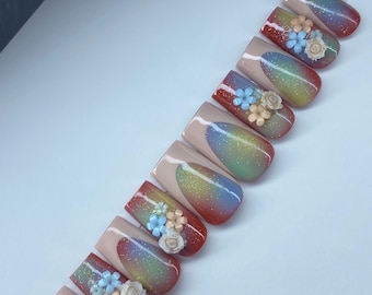 Harvest| 10pc luxury Nail Set| Autumnal Color Press On Nail Set
