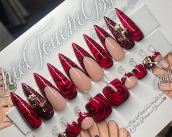 Rose Petal Press On Nail & Toe Set | 20-40 pc Options