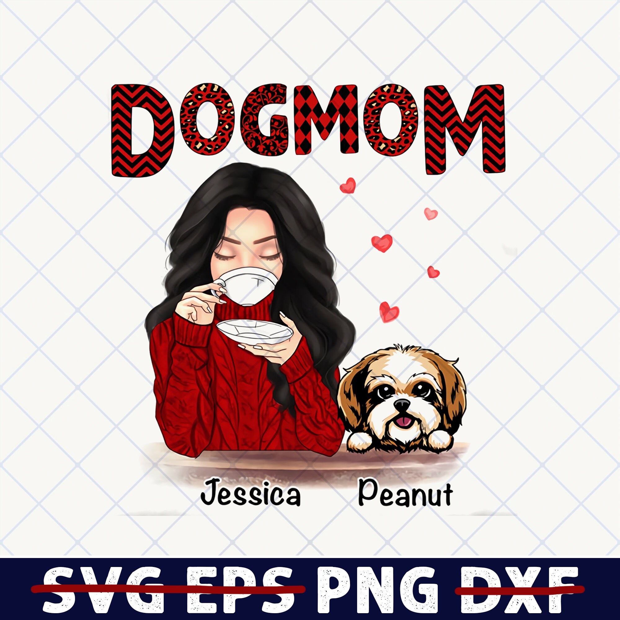 Hund Mama Jessica und Erdnuss Hund Liebhaber Custome Name Etsy
