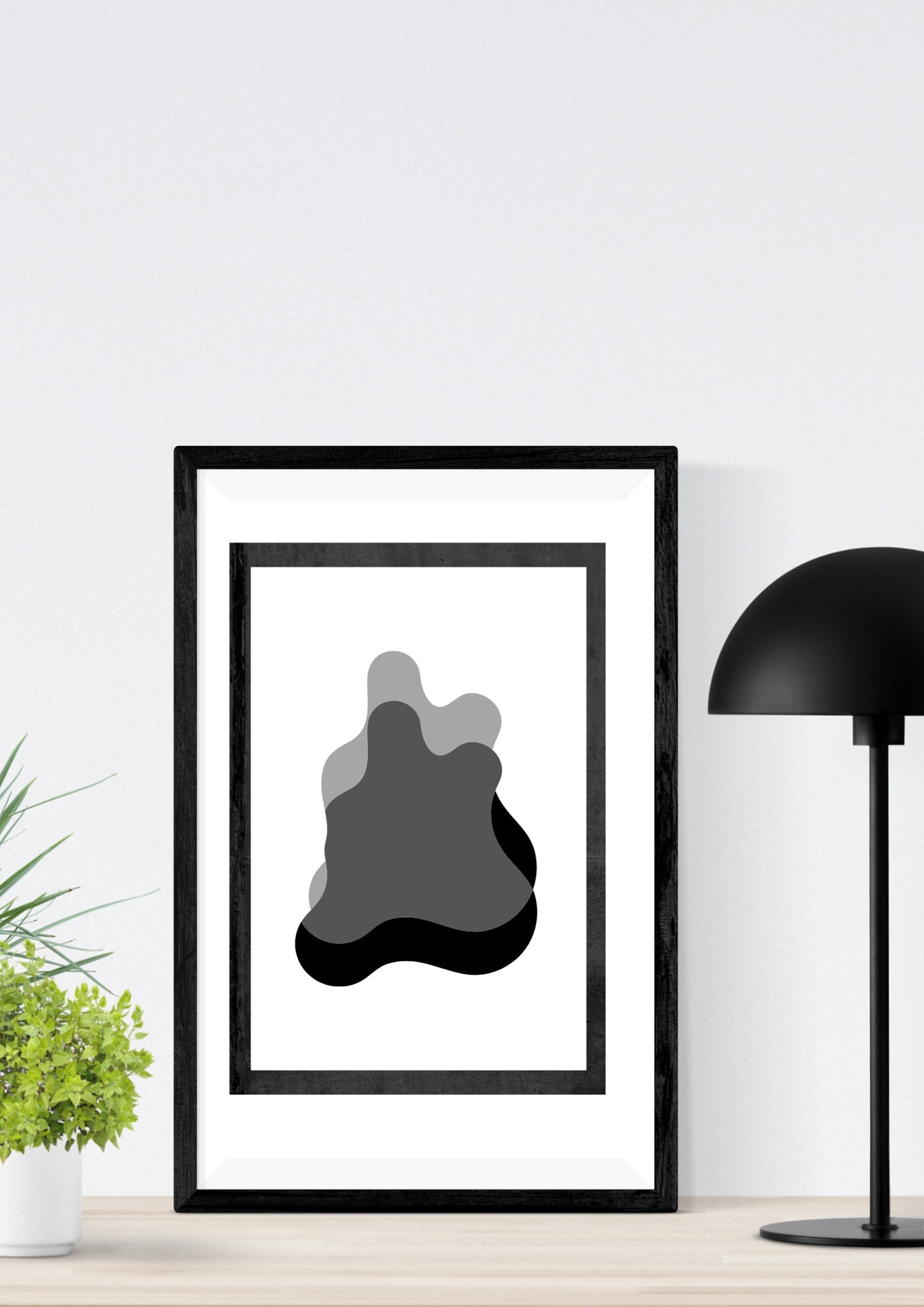 Scandi Abstract Art Three Panel Wall Art Monochromatic Etsy