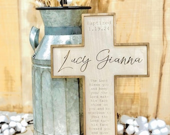 Wooden Keepsake Cross - Personalizable