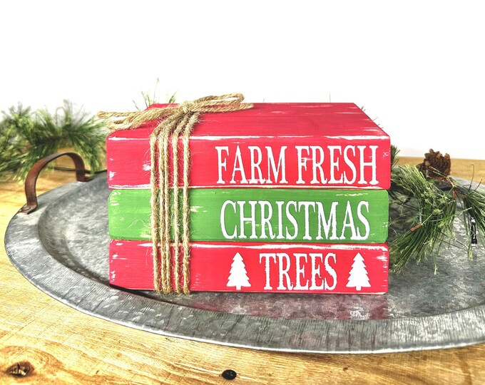 Farm Fresh Christmas Trees Book Stack