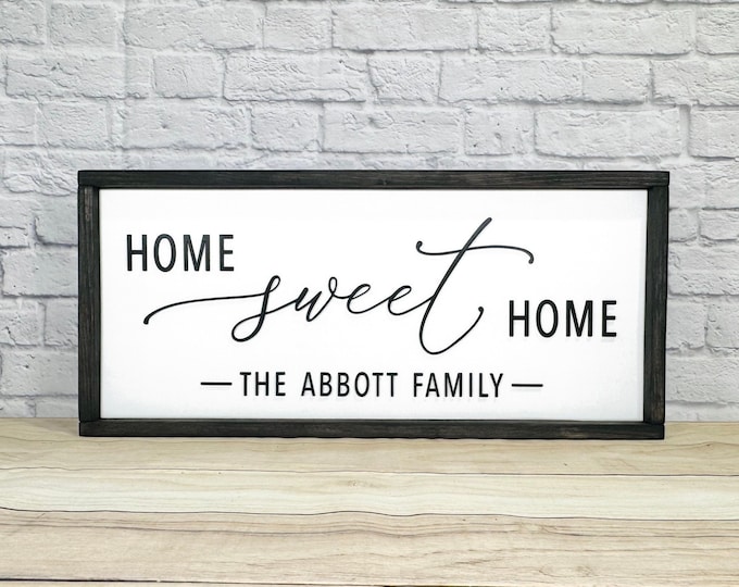 Home Sweet Home Framed Sign - Personalizable