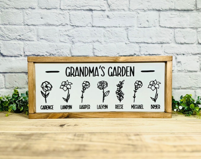 Family Garden Framed Sign - Personalizable