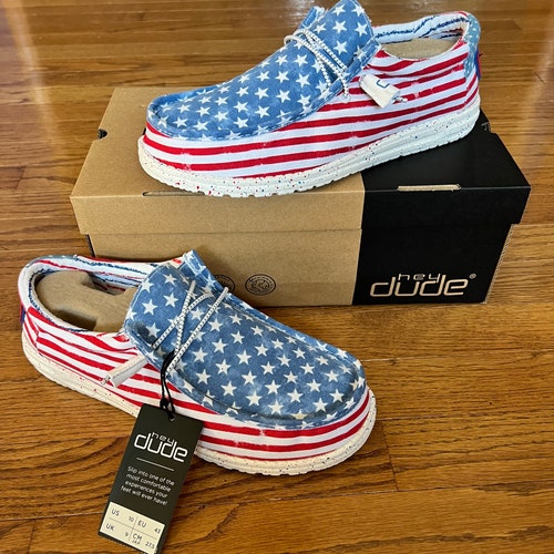 Patriotic American Flag Hey Dude Shoes Etsy Australia