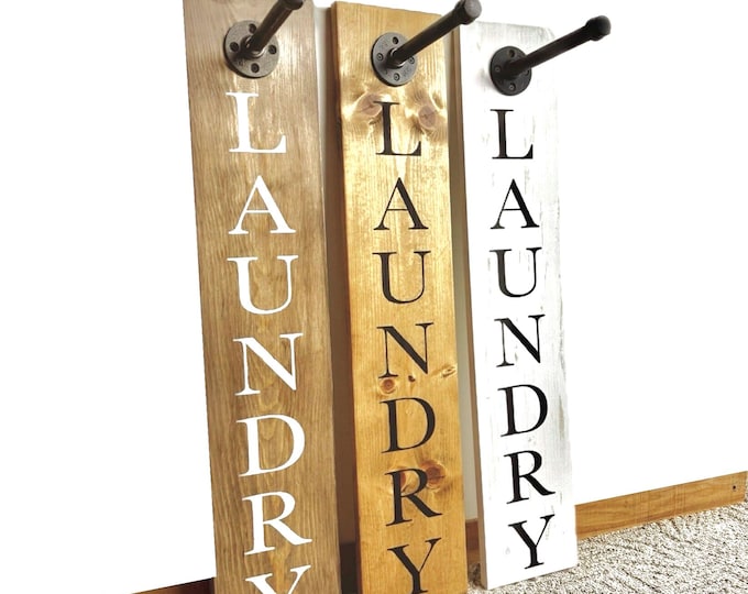 Laundry With Hanging Pole Sign