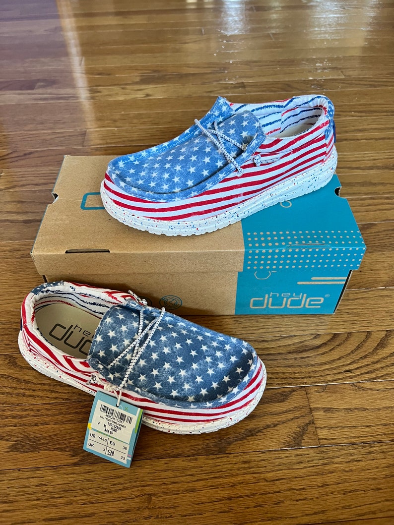 Hey Dude Youth Stars N Stripes Patriotic Limited Edition Shoes - Etsy