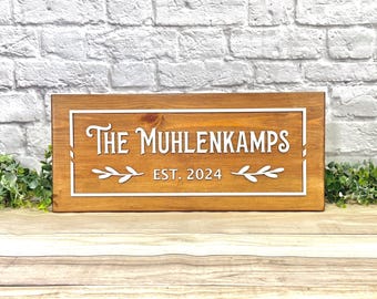 Last Name & Est. Date Sign - Personalizable