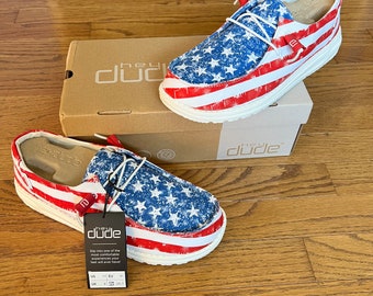American Flag Hey Dude Shoes - Etsy