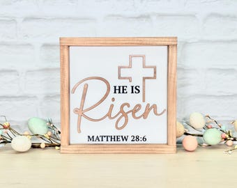 He Is Risen 3D Framed Sign