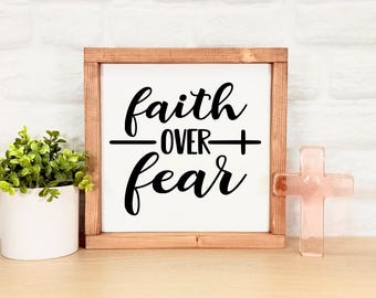 Faith Over Fear Framed Sign