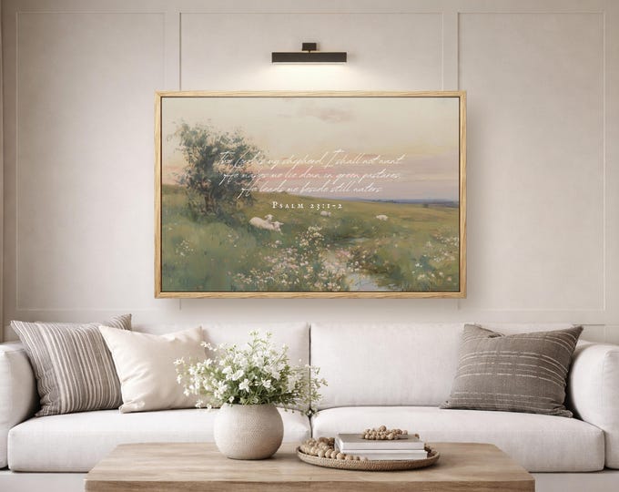 Featured listing image: The Lord Is My Shepherd Canvas - Psalm 23:1-2
