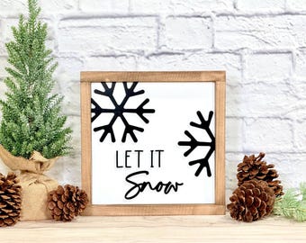 Let It Snow Framed Sign