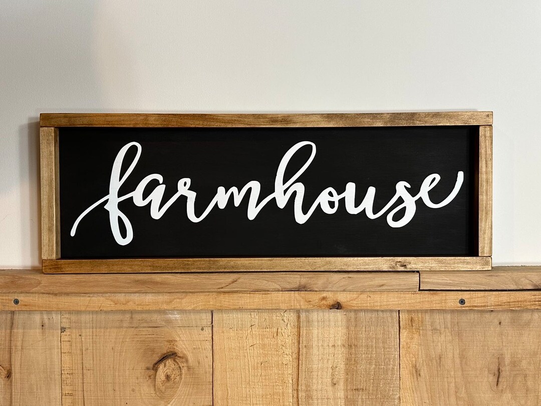 Framed Farmhouse Sign | Rustic Wall Decor | Primitive Wooden Framed Sign