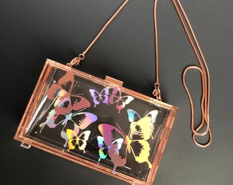 Butterfly Clear Clutch