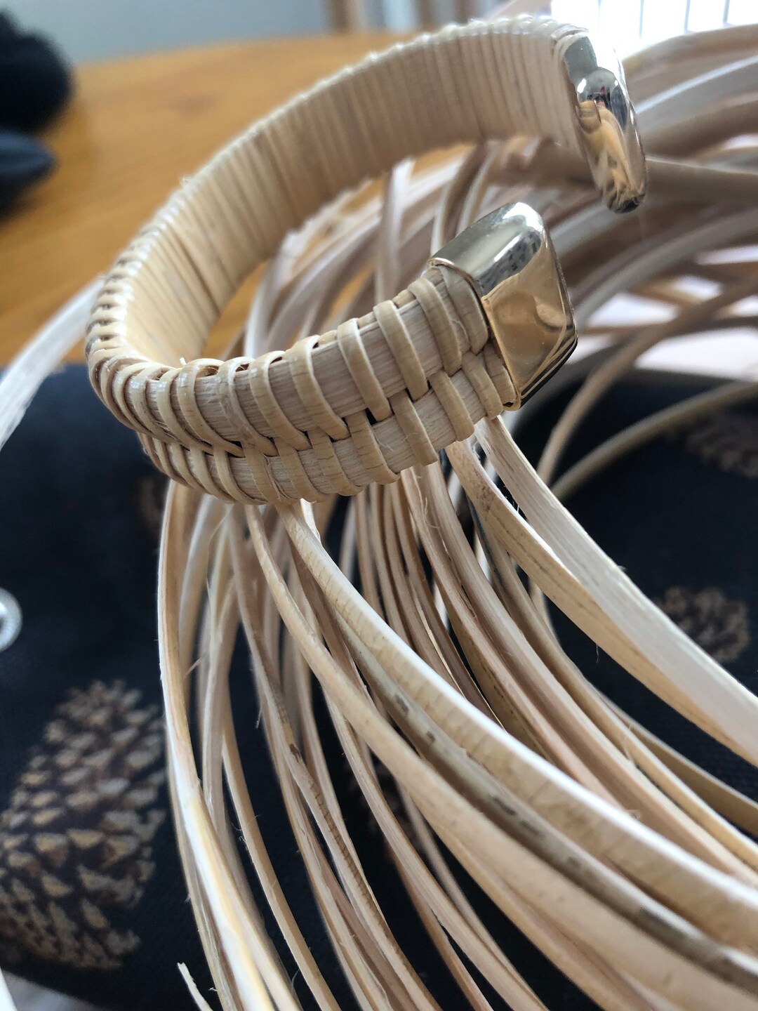 Nantucket Weave Bracelet With Gold End Caps Etsy