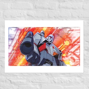 Heroic Nonsense | Transformers The Movie Megatron Poster Marker Sketch Model Sheet Concept Art Style Print Wall Office Kids Decor