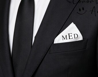 Personalized Initial Pocket Square,Custom Embroidery Handkerchief,Formal Hanky,Wedding Pocket Square for Men,Groomsmen Gift,Anniversary Gift