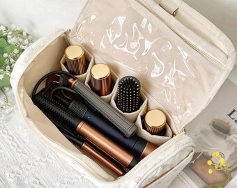 Embroidered Bow Hair Tool Organizer Bag,Name Hair Tools Bag,Personalization Bridal Toiletry Bag,Hanging Toiletry&Makeup Bag,Bridesmaid Gifts