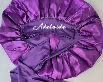 Custom Name Satin Sleep Bonnet,Satin Bonnet With Adjustable Stretch Ties For All Hair Types,Hair Accessories,Sleep Bonnet,Night Sleep Bonnet