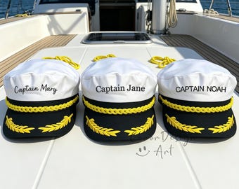 Personalised Captain Hat With Name, Embroidered Nautical Sailor Cap, Sailor Cap,Bachelor Party Captain Hat,Yacht Crew Hats,Bride Groom Gifts