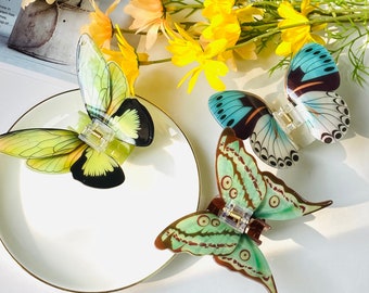 Bunte simulierte Schmetterlings-Haarkrallen, schöne Papilio Schmetterlings-Haarspangen für Frauen, mädchenhafte Haarspangen, Haarschmuck, beste Geschenke