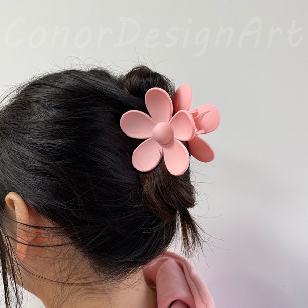 Large Daisy Flower Hair Claw, Sweet Matte Hair Claw,Solid Color Hair Clips,French Hair Claw,Summer Hair Claw,Fashion Hair Claw,Gift for Her