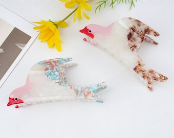 Unique Swallow Hair Claw Clips, Cute Bird Animal Hair Clamp, Acetate Swallow Bird Hair Claws, Unique Bird Clips, Adorable Swallow Clip Gifts