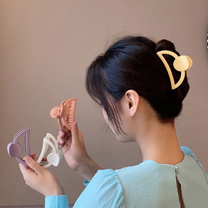 Matte Semicircle Hair Claw, Hollow Hair Claw, Geometric Hair Cla Matte Semicircle Hair Claw, Hollow Hair Claw, Geometric Hair Cla