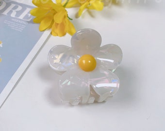 Cute Small Daisy Hair Claw Clip,Acetate Flower Hair Claw For Thick Hair,Colorful White Daisy Hair Clamps,Girlish Hair Claw,Best Gift For Her