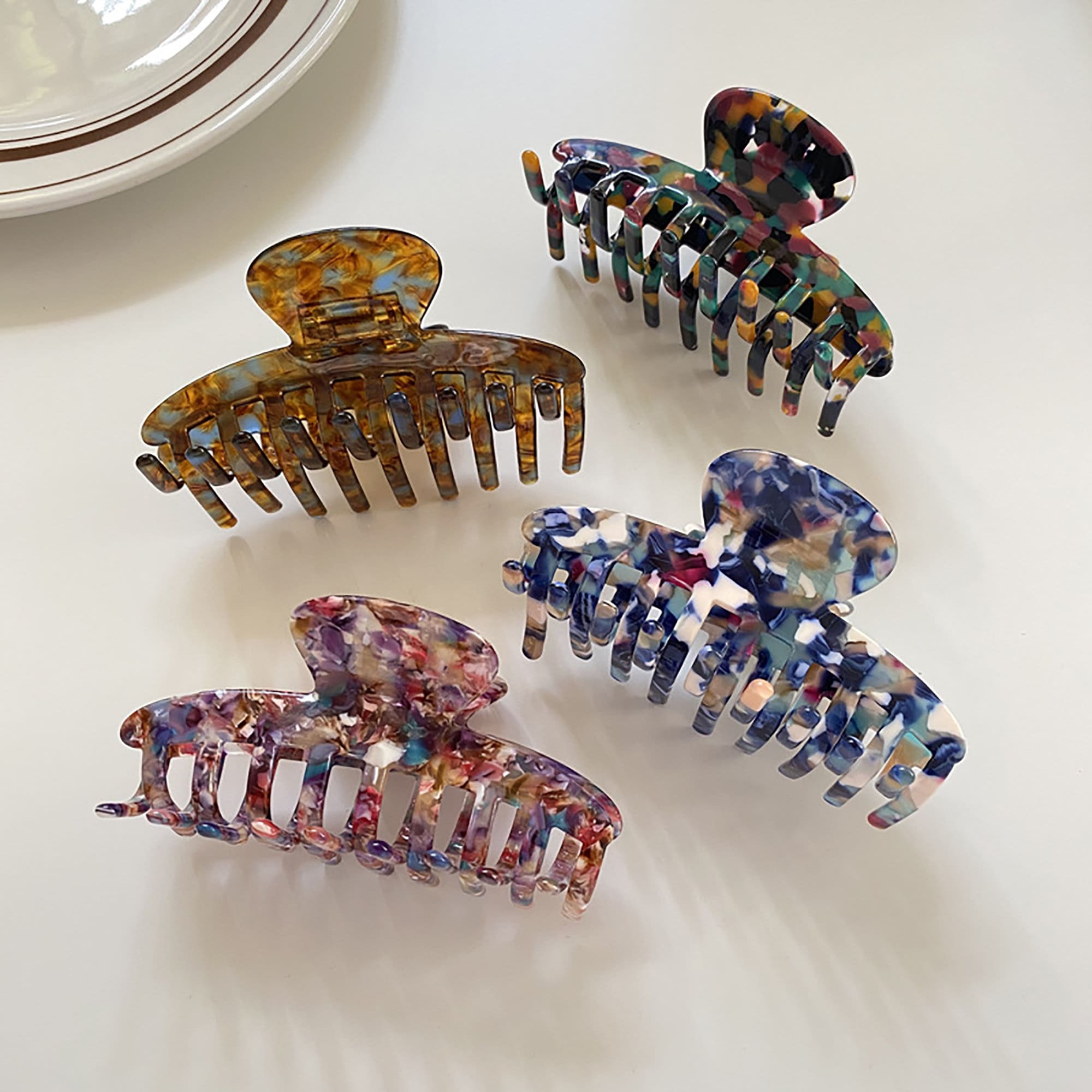 Large Tortoise Hair Clip Claws Elegant marble hair claw Etsy