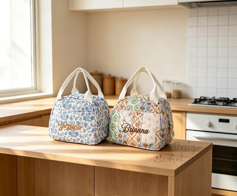 Custom Corduroy Lunch Tote Bag,embroidered Insulated Picnic Bag ...