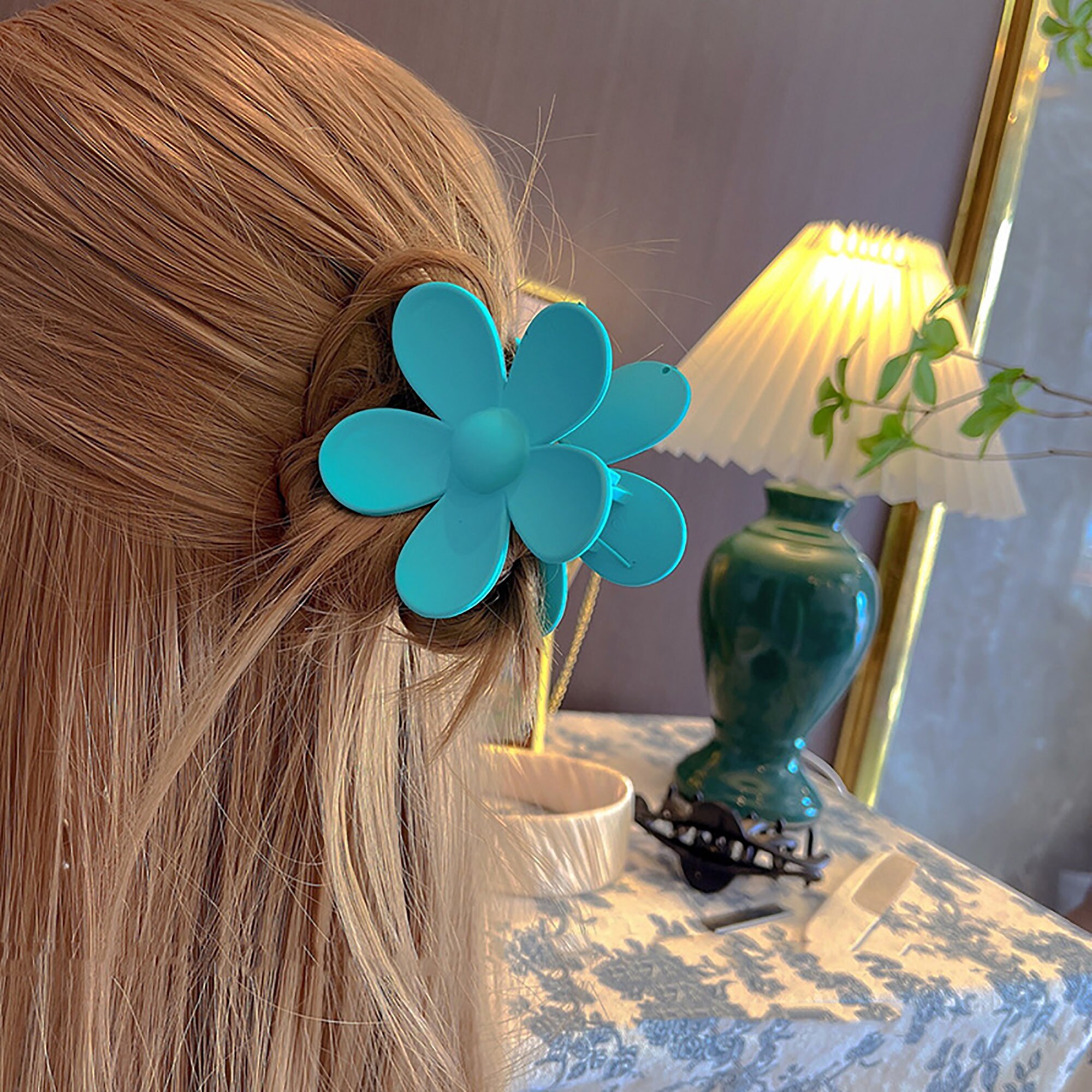 Large Daisy Flower Hair Claw Sweet Matte Hair Clawsolid Etsy