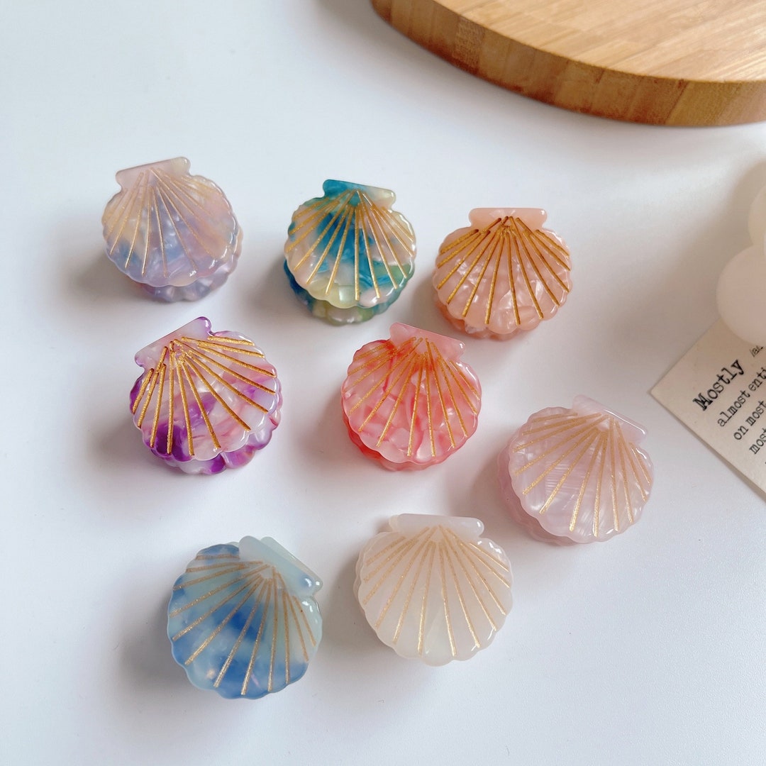 Small Shell Hair Claw Clips Seashell Hair Claw Clips Cute Etsy