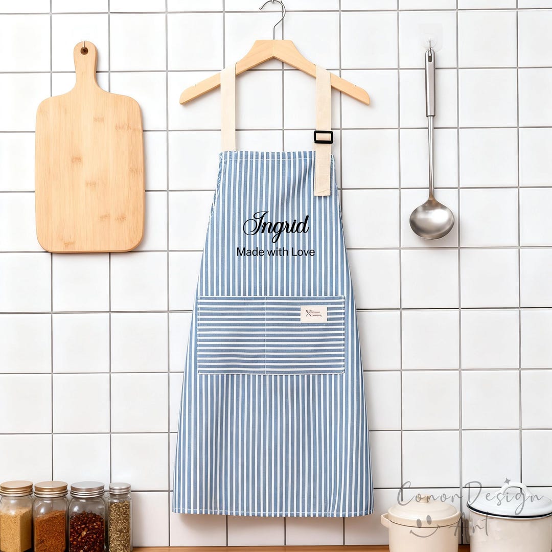 Custom Striped Apron With Pockets,personalized Chef Cooking Apron ...