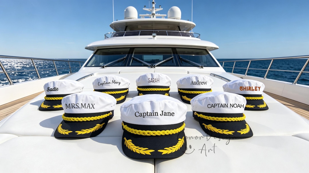 Custom Embroidered Captain Hat, Personalised Nautical Sailor Cap, Bachelor Party Captain H