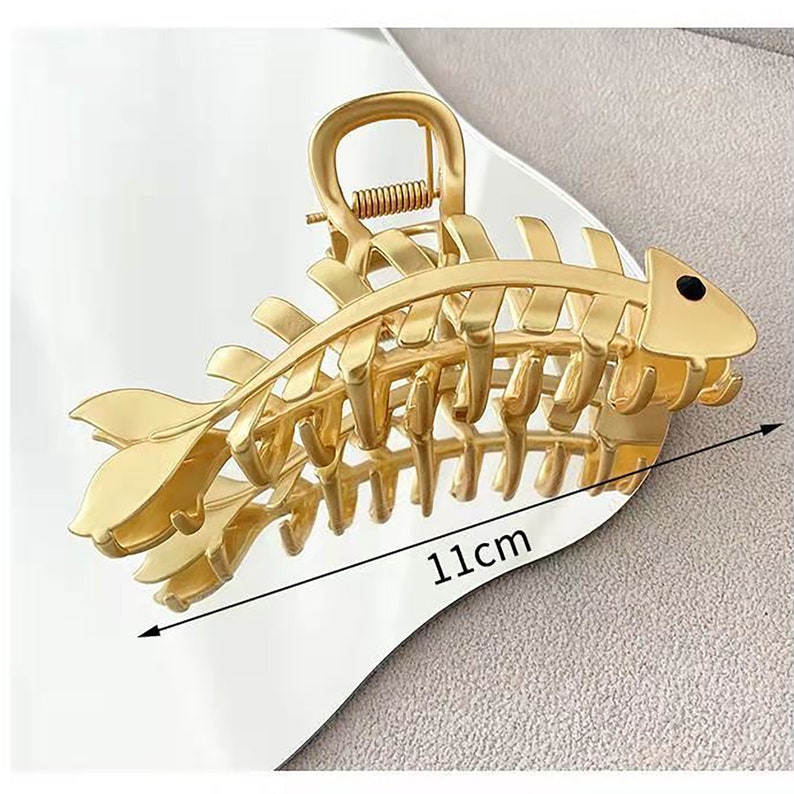 Golden Fish Bone Hair Clip Hair Clips for Thick Hair Etsy