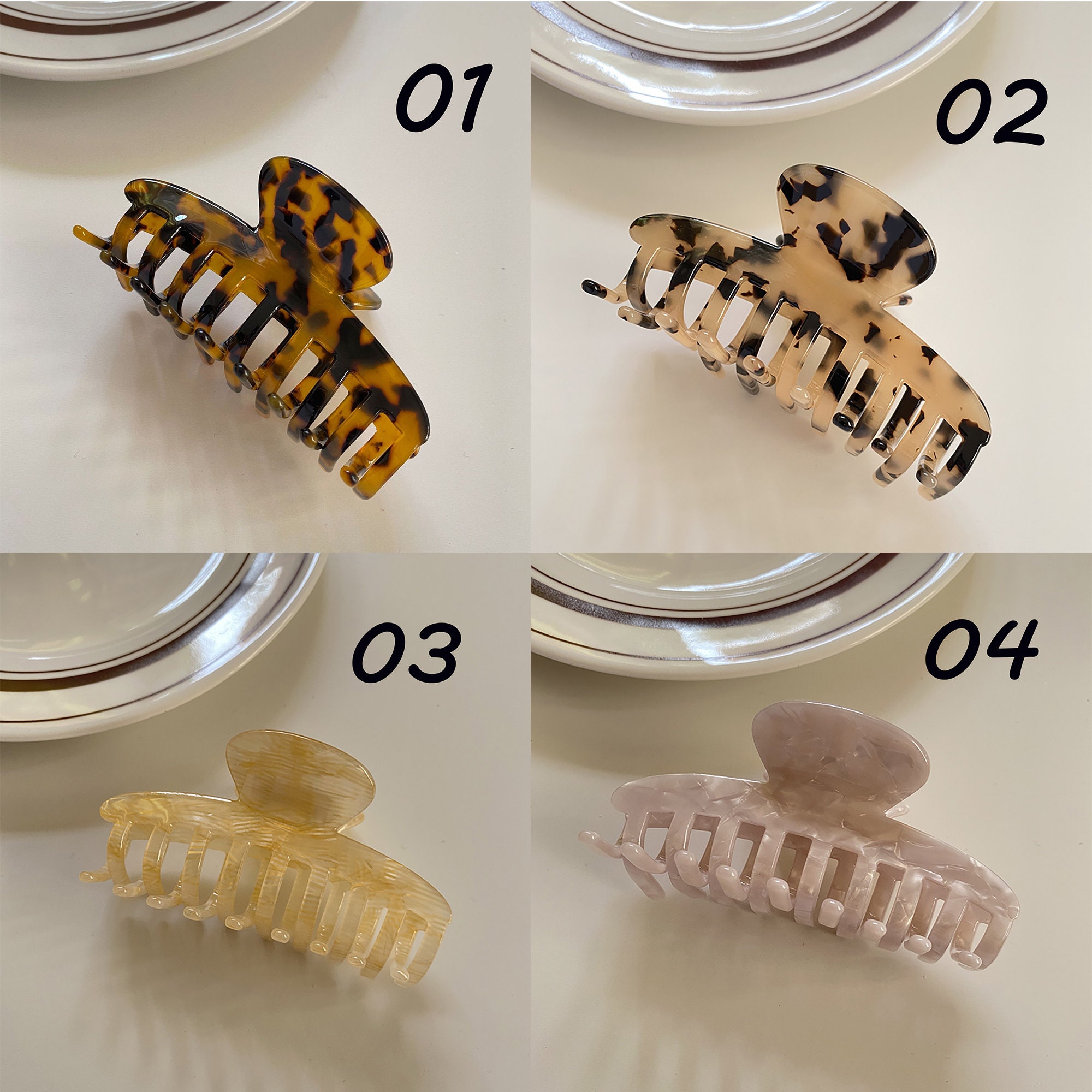 Large Tortoise Hair Clip Claws Elegant marble hair claw Etsy