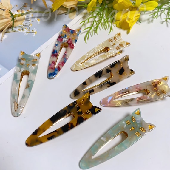 2pcs Water Drop Cat Hair Clip for Kids kawaii Cat Hair Clips duckbill Hair Clips cute Kitten Hair Clips acetate Hair Barrette cat Lover Gift Etsy UK