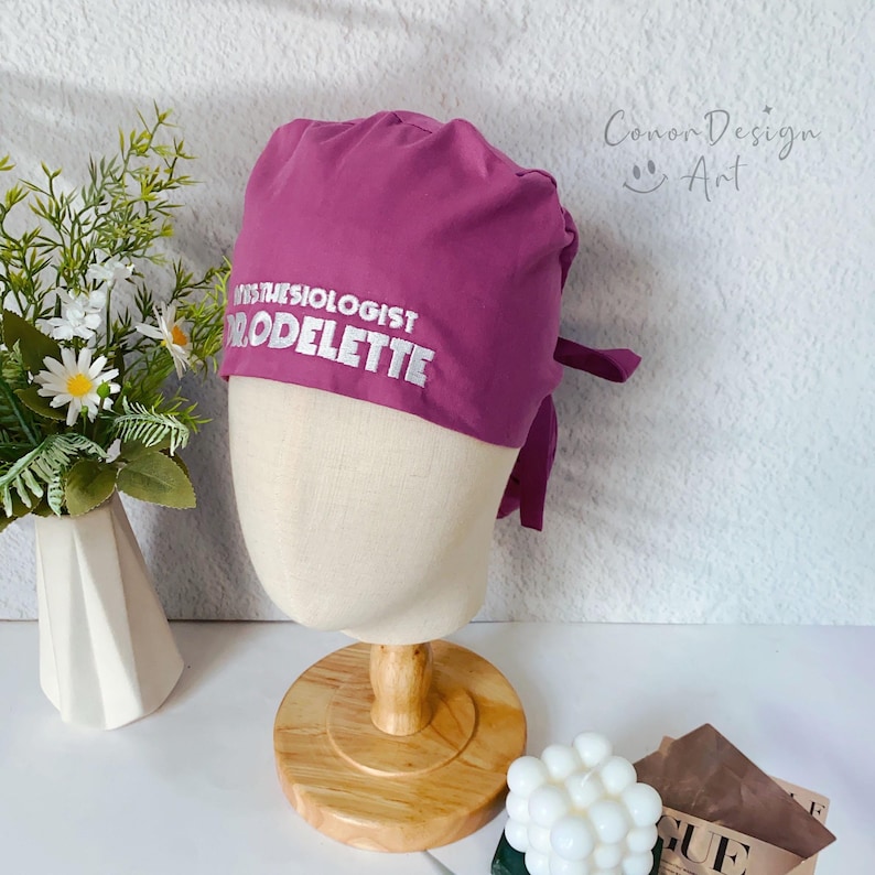 Name Ponytail Scrub Hat,custom Ponytail Scrub Cap for Women,long Hair ...