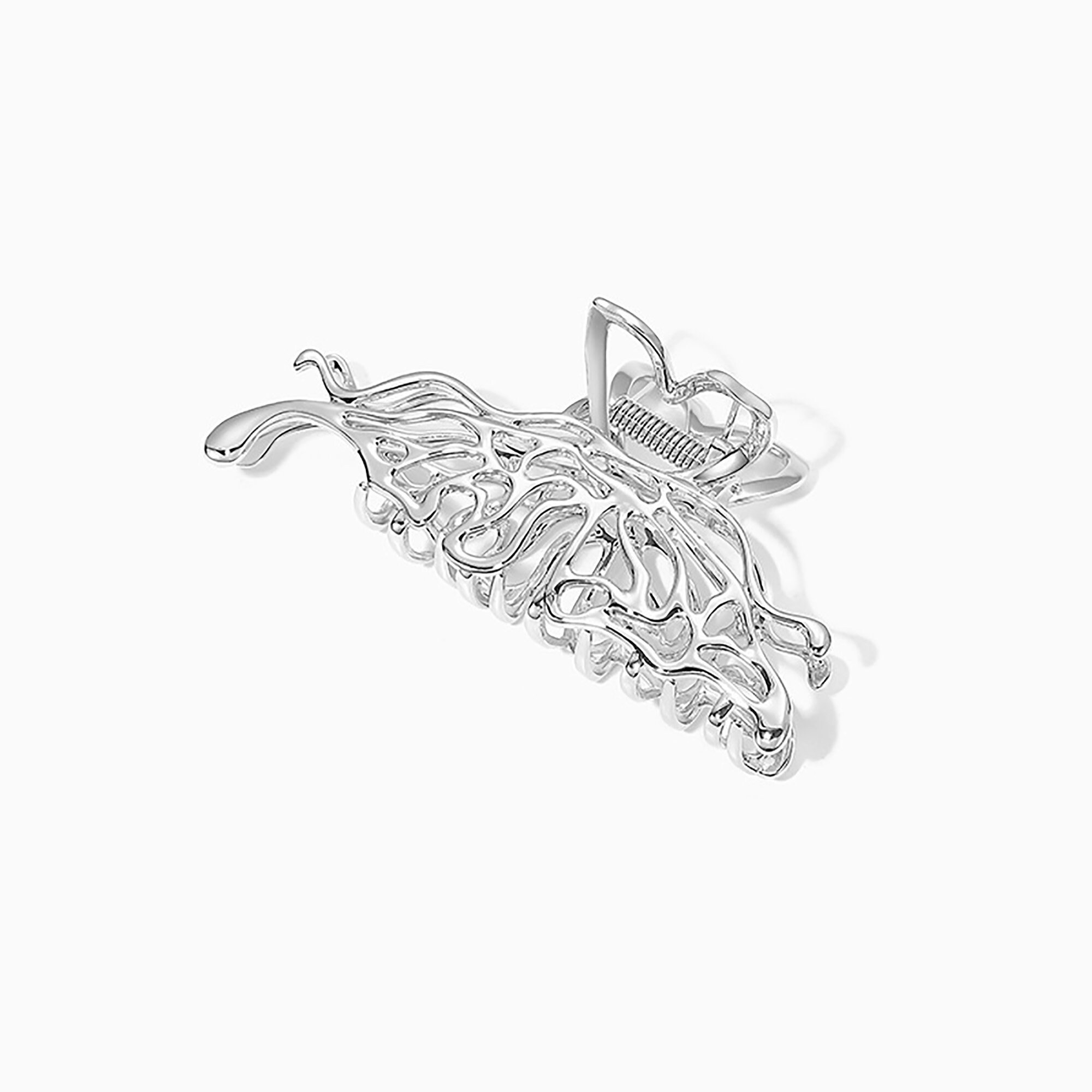 Silver Metal Butterfly Hair Claw Clip Minimalist Silver Hair Etsy