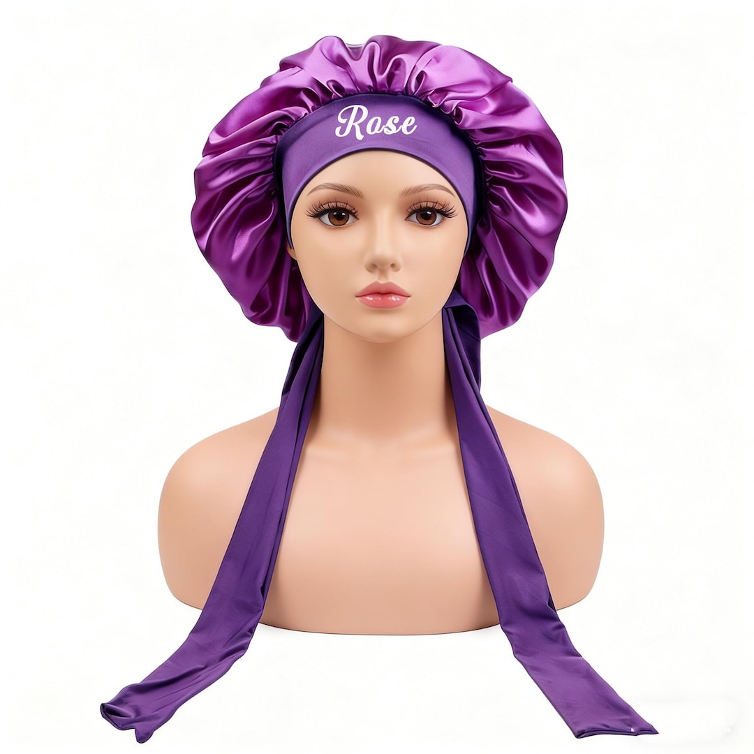 Custom Hen Party Sleep Bonnet,personalization Satin Bonnet,long Hair ...