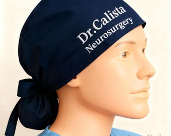 Custom Surgical Hat for Doctors Nurses,Personalized Scrub Cap With Embroidered Name,Ponytail Scrub Hat,Women's Surgical Cap,Gifts for Nurse
