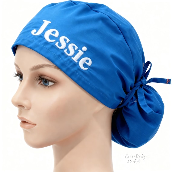 Personalized Name Scrub Cap,Medical Apparel,Ponytail Scrub Cap,Long Hair Scrub Hats,Surgical Hat for Medical Staff,Doctor/Nurse Surgical Hat