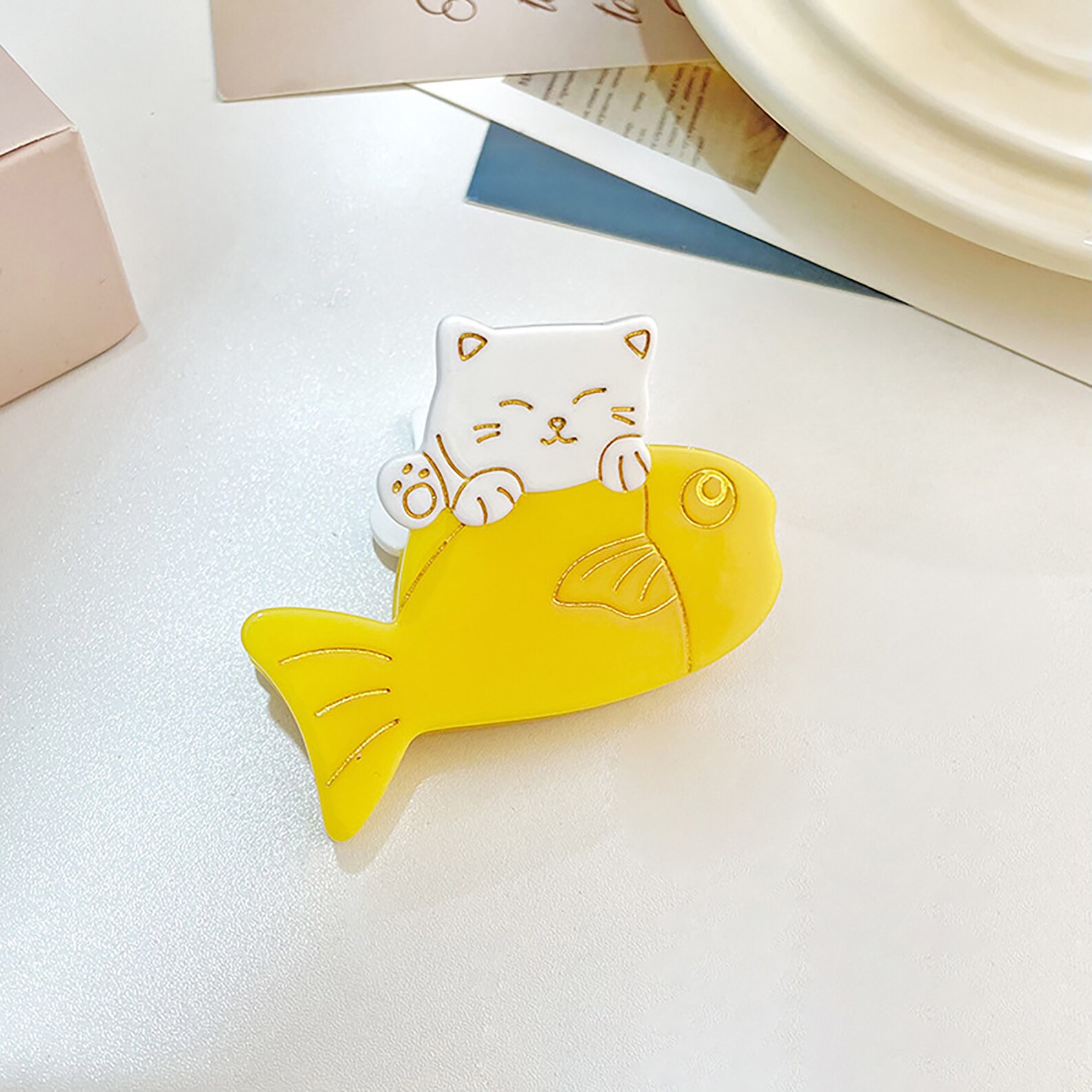 Cute Cartoon Cat Hair Claw Clip Kawaii Pet Cat Fish Hair Etsy