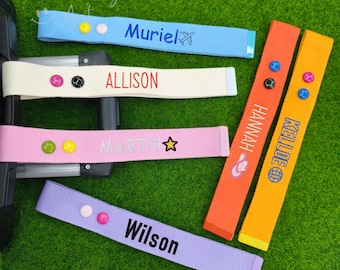 Gepersonaliseerde geborduurd bagagelabel,aangepaste riem voor bagagetas met naam,ID-koffer rugzaktas,bag tag,reisaccessoires,reiscadeau,