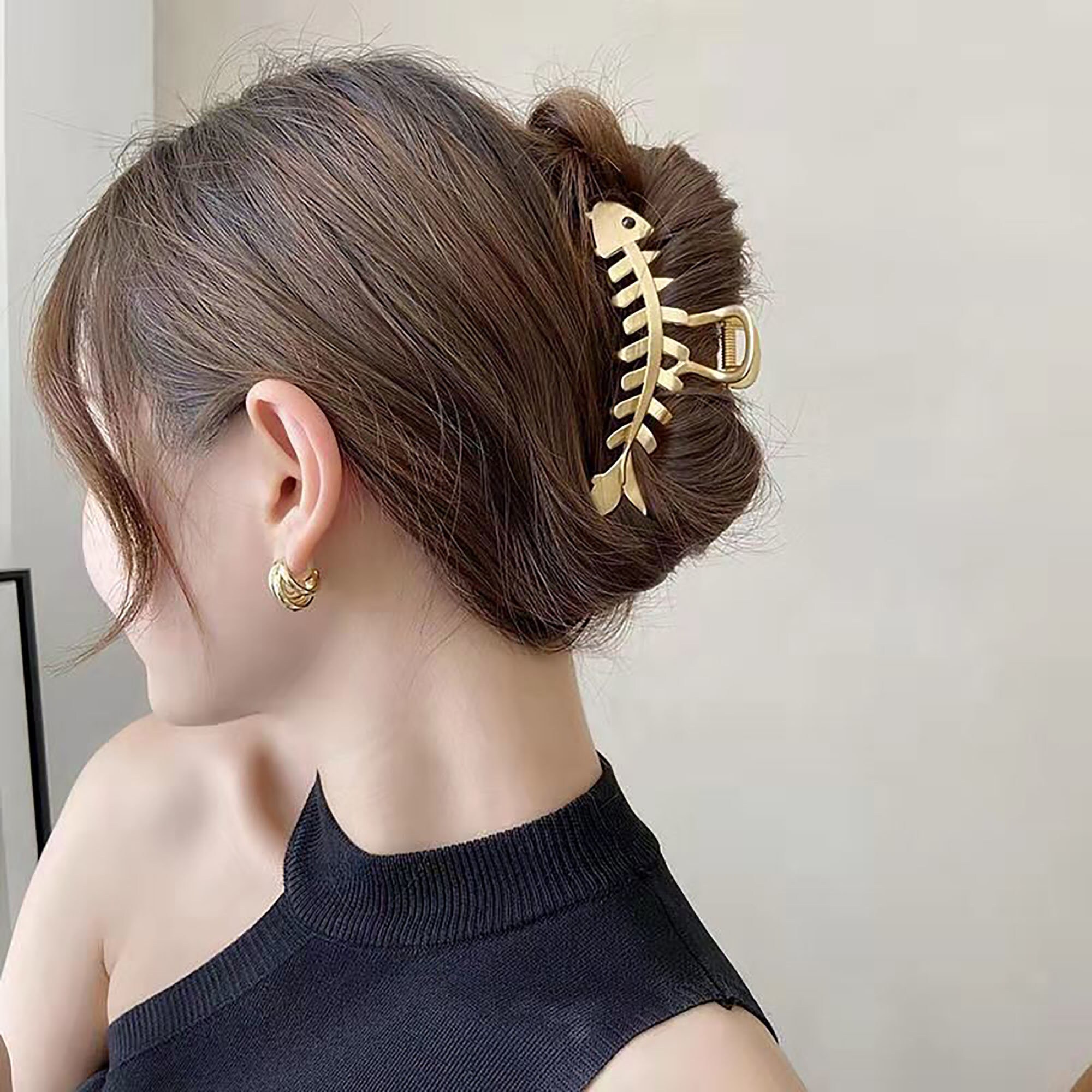 Golden Fish Bone Hair Clip Hair Clips for Thick Hair Etsy