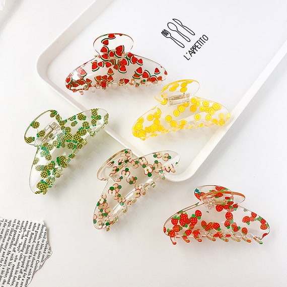 Summer Colorful Fruit Hair Claws Transparent Hair Clip Cute - Etsy Summer Colorful Fruit Hair Claws Transparent Hair Clip Cute - Etsy